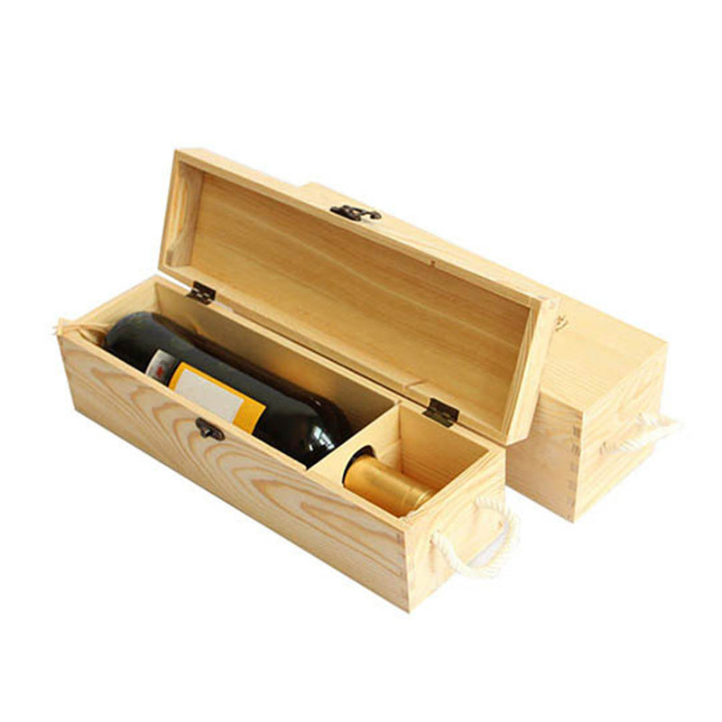 Choices of Organic Cyprus Red Wines - Wooden Single Wine Bottle Gift Box with Hinged Clasp