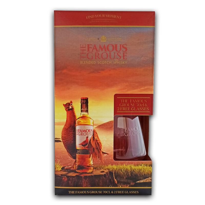 Famous Grouse - Gift pack with 2 glasses 70cl