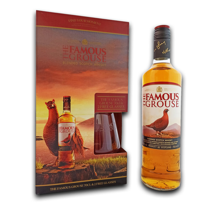 Famous Grouse - Gift pack with 2 glasses 70cl