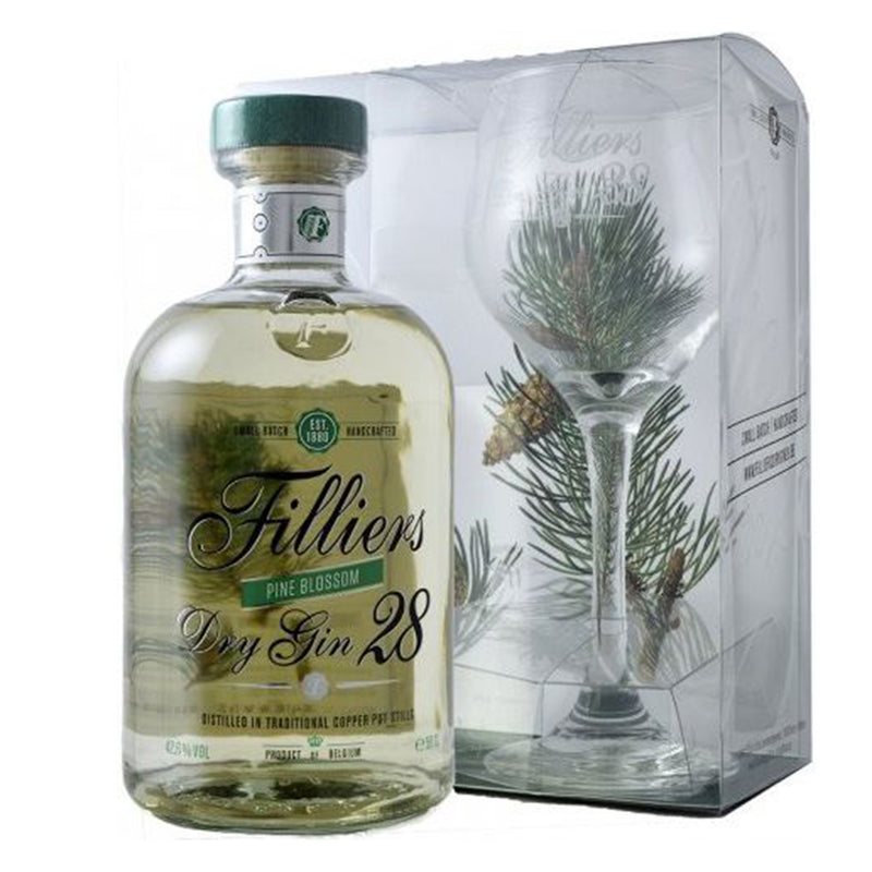 Filliers Pine Tree Blossom Dry Gin 28 50cl - Glass set