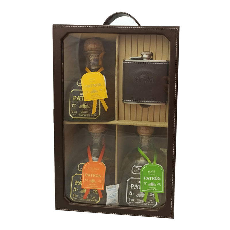 Patron Limited Edition in Leather Gift Set with Flask 70cl