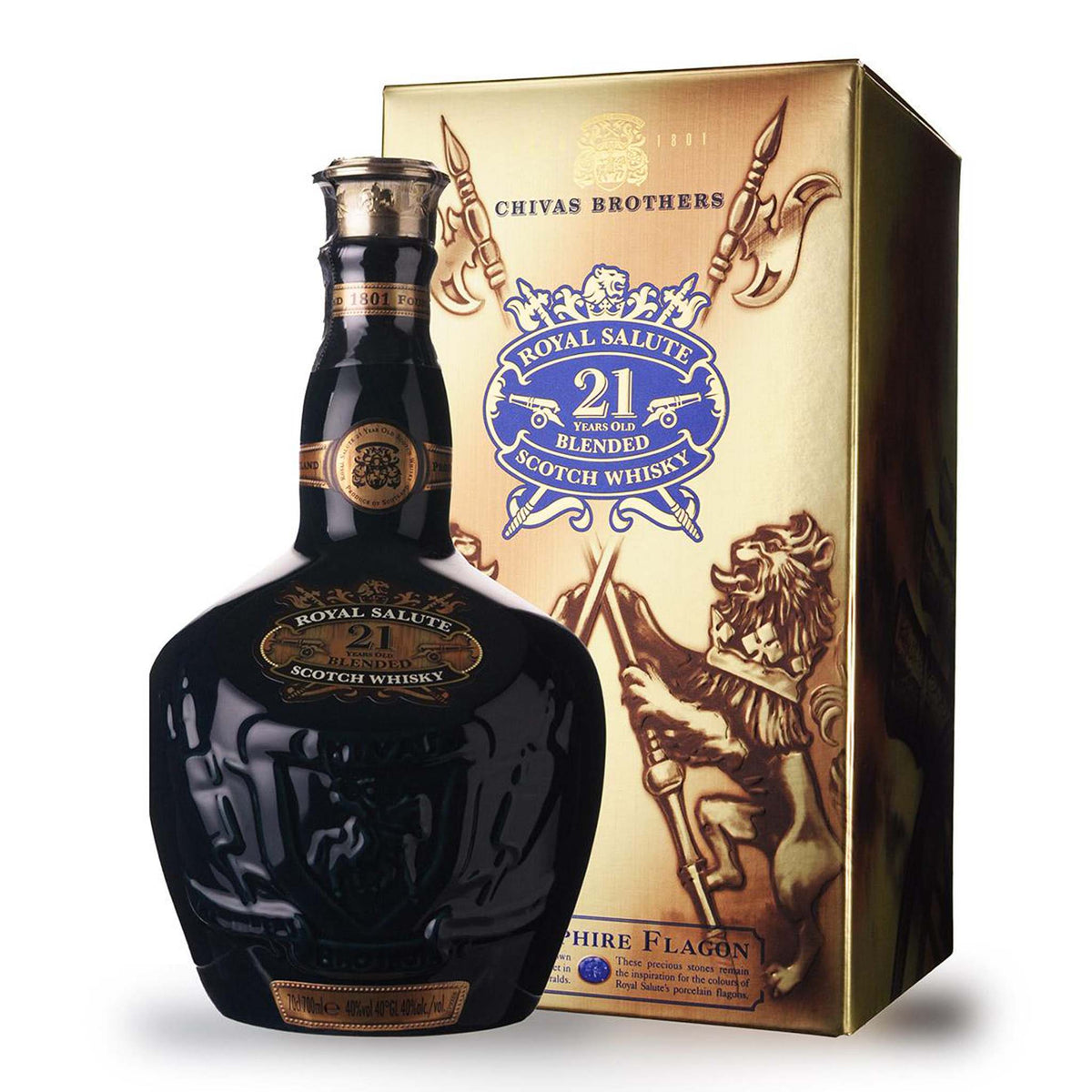 Royal Salute 21 Year Old The Sapphire Flagon - Old edition 70cl